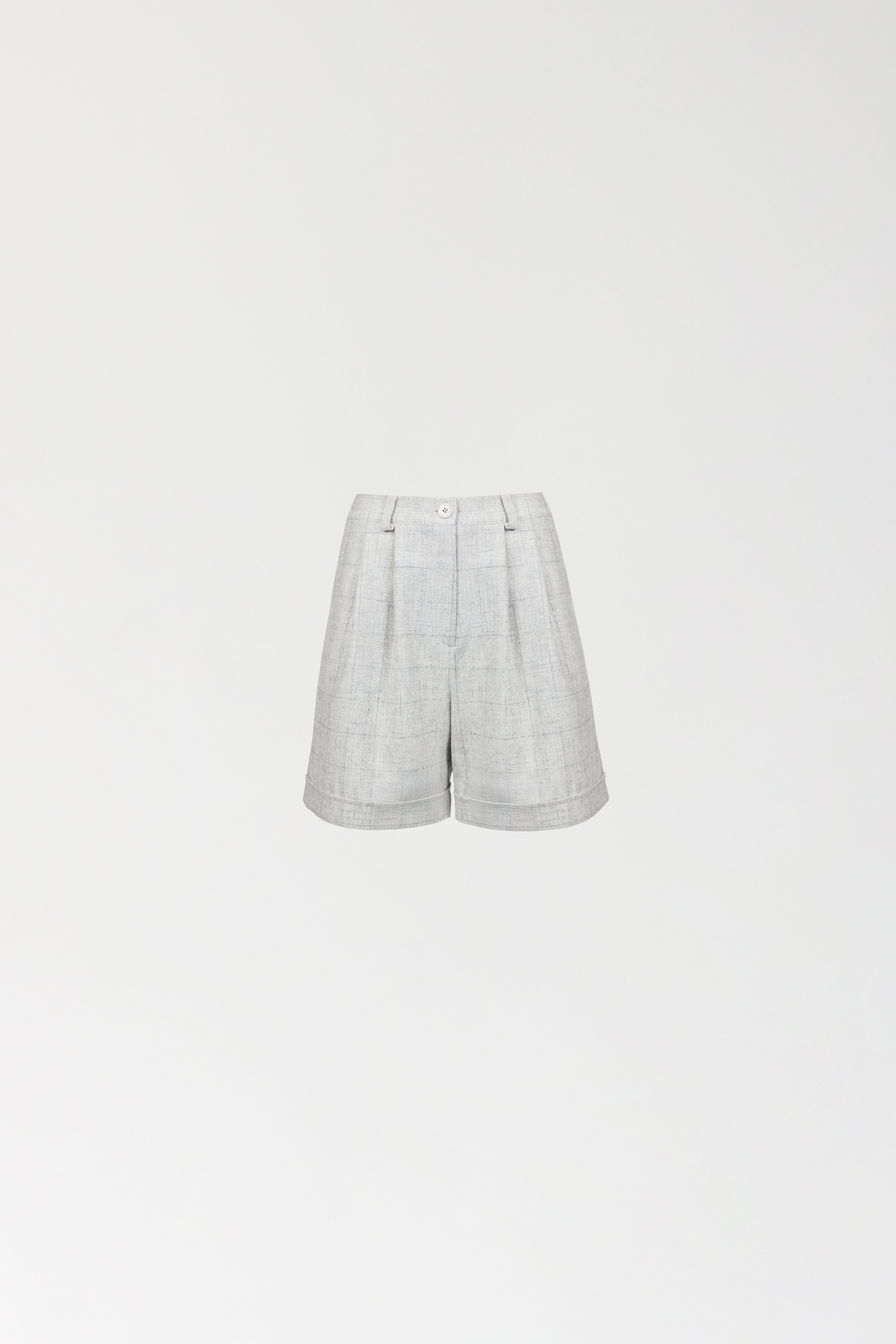 Wełniane shorty w melanżową kratę