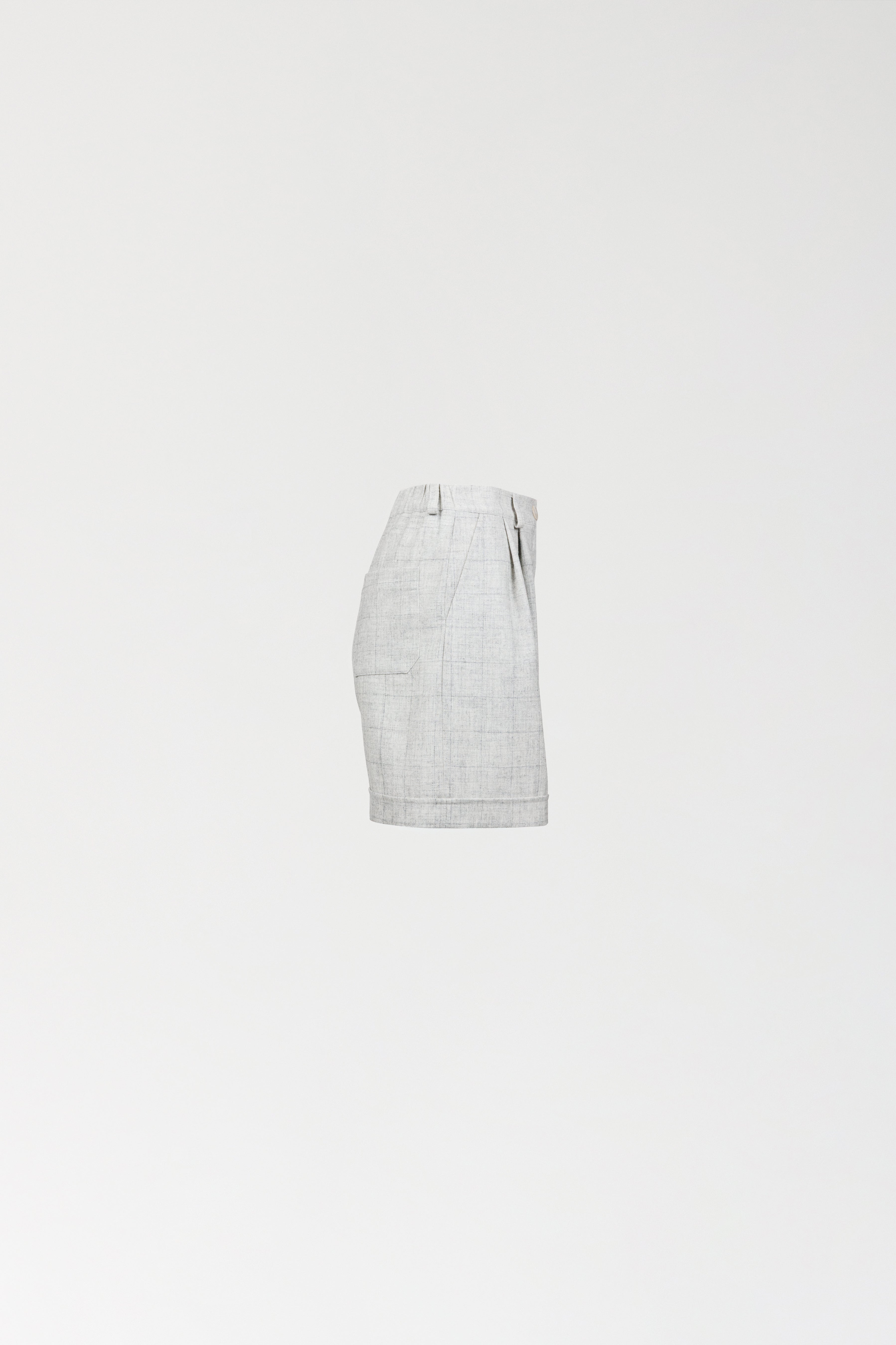 Wełniane shorty w melanżową kratę